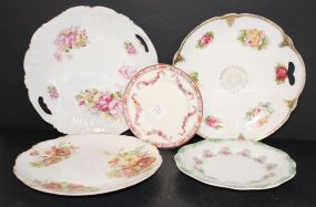 Five Handpainted Plates in Various Sizes