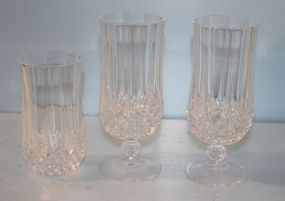 Set of Ten Stem Glasses and Set of Six Water Glasses