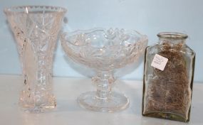 Cut Glass Vase, Compote, Jar