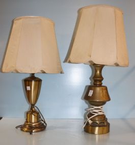 Two Made in France Decorative Lamps on Brass Bases