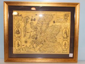 Framed Silkscreen Map of Scotland