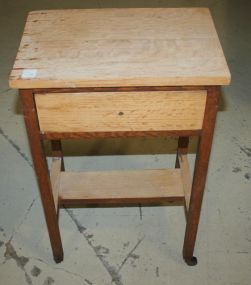 Oak One Drawer Stand