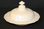 Custard Glass Covered Butter Dish