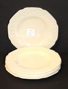 Five Custard Glass Bread and Butter Plates