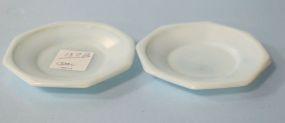 Two Akro Slag Glass Demitasse Saucers