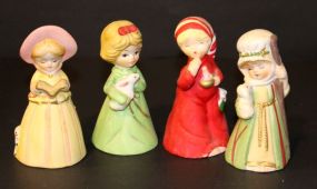 Four Porcelain Girl Bells