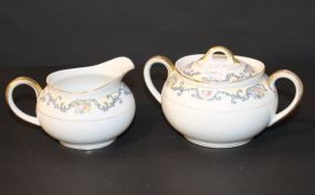 Noritake Sugar and Creamer