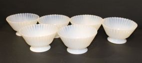 Six Opalescent Footed Bowls