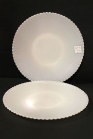 Two Round Opalescent Platters