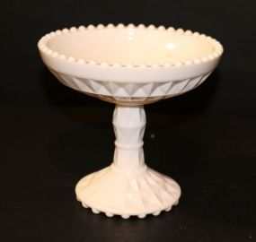 Pink Milk Glass Compote