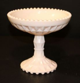 Pink Milk Glass Compote