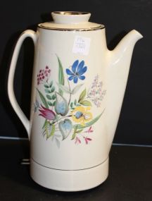 Vintage Hand Painted Coffee Pot with Cord