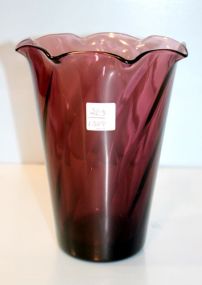 Vintage Amethyst Swirl Glass Vase