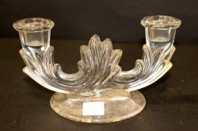 Double Arm Etched Candlestick