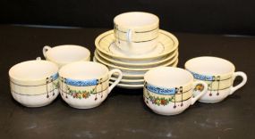 Set of Six Japanese Demitasse Cups/ Saucers