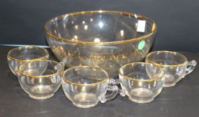 Tom and Jerry Punch Bowl and Five Cups
