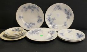 Three Semi-Porcelain English Dishes, Three Same Porcelain Plates, and Three Plates