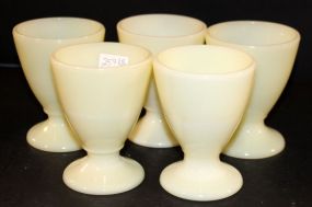 Five McKee Custard Glass Egg Cups