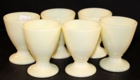 Six McKee Custard Glass Egg Cups