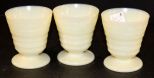 Three McKee Custard Glass Egg Cups