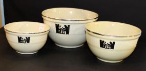 Set of Three Halls Pottery Silhouette Bowls