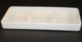 Three Section Milk Glass Tray