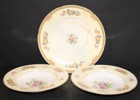 Two Rose China Occupied Japan Bowls and Grindley China Plate