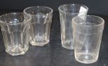 Four Clear Small Glasses