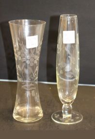 Two Etched Vases