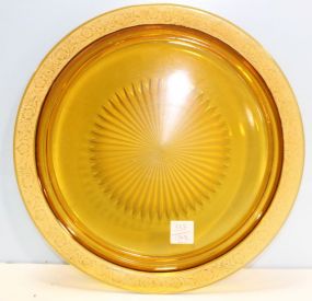 Amber Depression Glass Tray