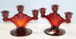Pairs of Ruby Red Candleholders