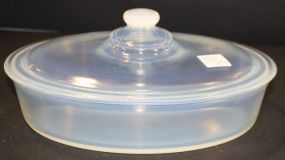 Opalescent Fry Oven Glass Oval Covered Casserole