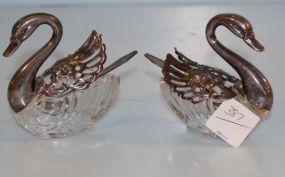 Two Swan Salt Cellars