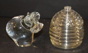 Hippo and Beehive Covered Dish Dish