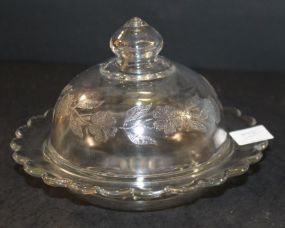 Clear Depression Covered Butter Dish