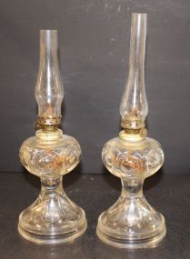 Pair of Matching Small Kerosene Lamps