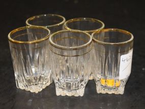 Five Federal Glass Shot Glasses