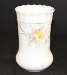 Hand Painted Flowers Ruffled Top Vase