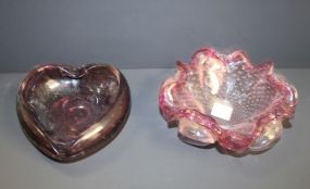 Two Decorative Glass Ashtrays