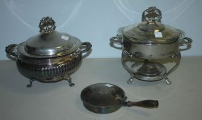 Two Covered Silverplate Casserole Dishes, Crumber