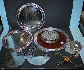 Group of Silverplate Trays and Coasters