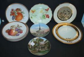 Ten Various Sized Handpainted Plates