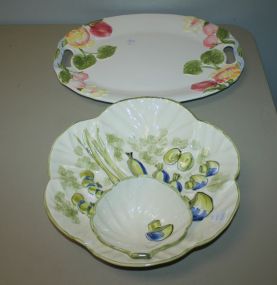 Large Los Angeles Potteries Platter, Large Made in Japan Chatter Platter