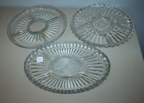 Three Chip/ Dip Glass Trays