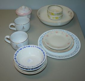 Group of Bowls, Sugar, Plates, and Cups