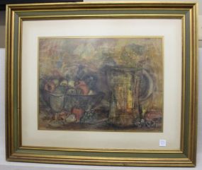 Picture Under Glass Watercolor or Print Signed Judy Gordon