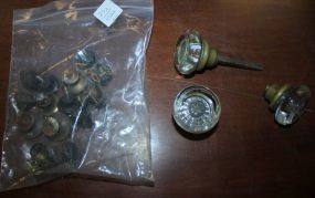 Three Glass Knobs and Lot of Small Knobs