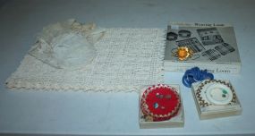 Weaving Loom, Christmas Felt Coasters, Drapery Rings, Place Mats, and Crochet Doillies