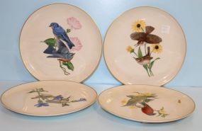 Four Hand Painted American Song Bird Plates