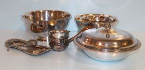 Group of Silverplate Bowls, Snuffer, Covered Vegetable
